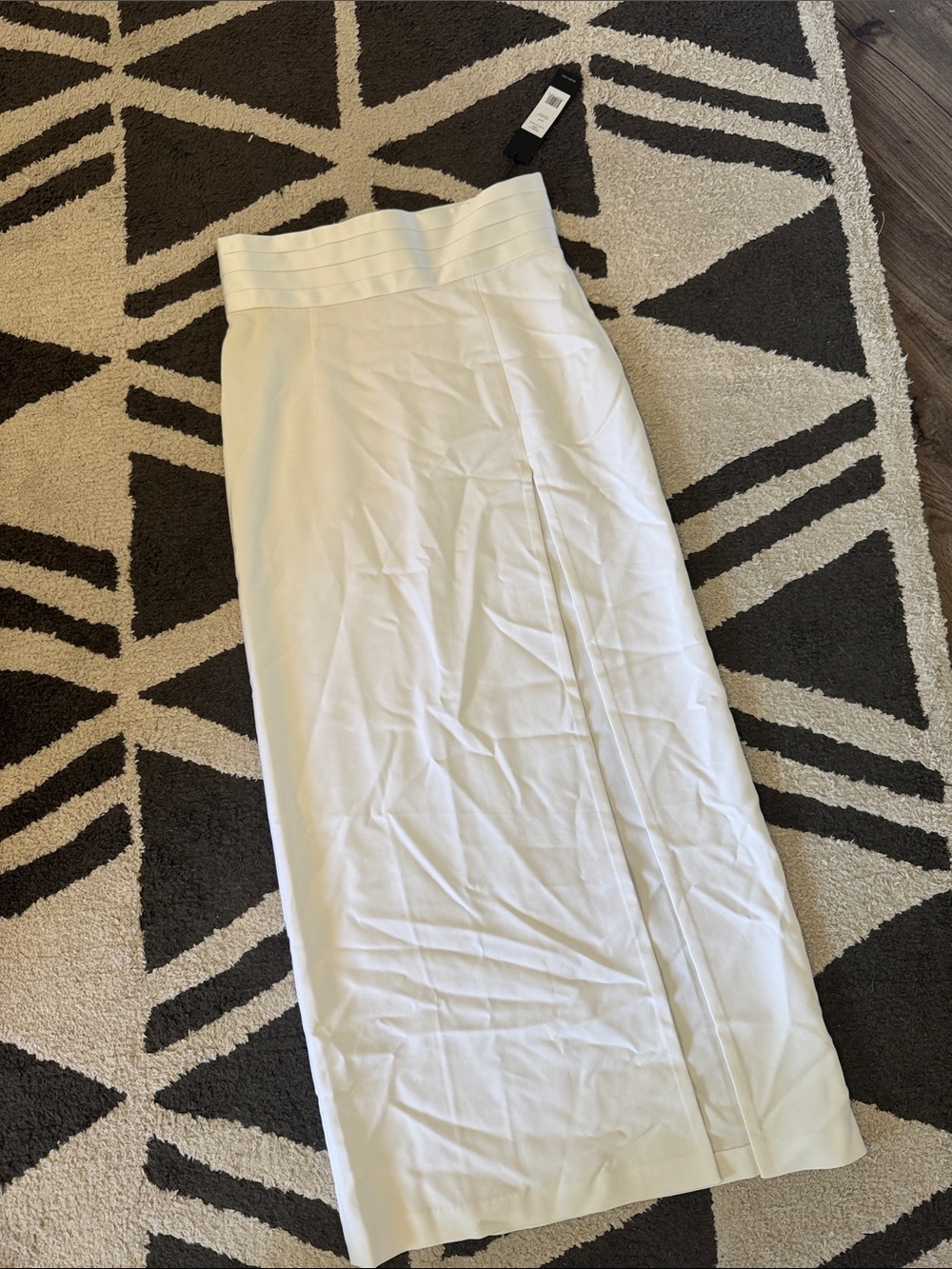 BCBGMaxAzria Ivory High-Waist Pencil Midi Skirt